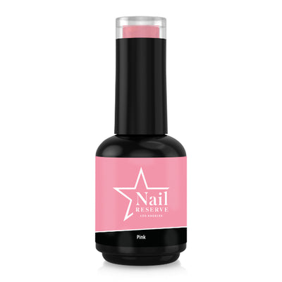 bottle of pink addict soak off gel polish