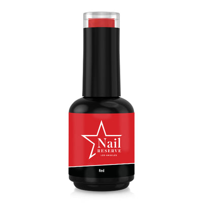 bottle of red addict soak off gel polish