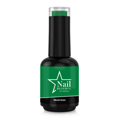 bottle of vibrant green soak off gel polish