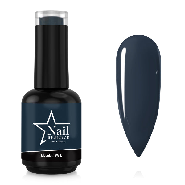 Bottle and nail swatch of Mountain Walk soak-off gel polish