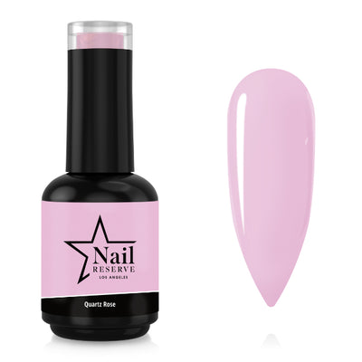 Bottle and nail swatch of Quartz Rose soak-off gel polish