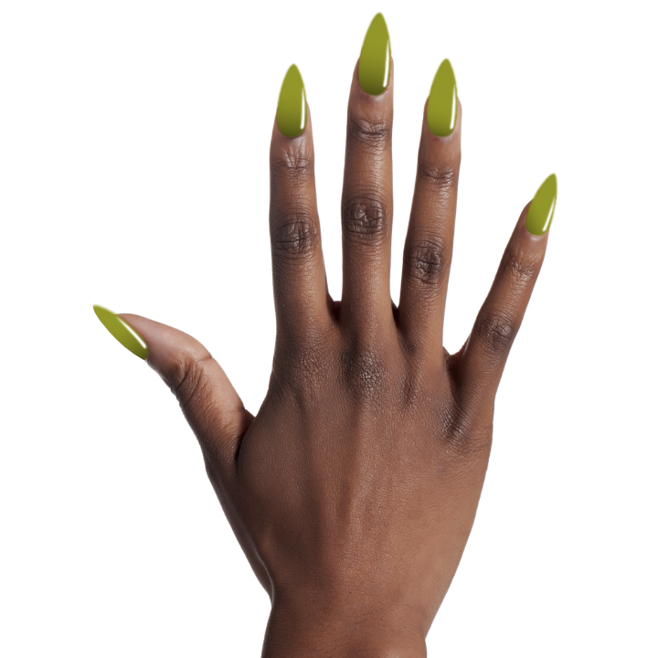 manicure of Yellow-green soak-off gel polish