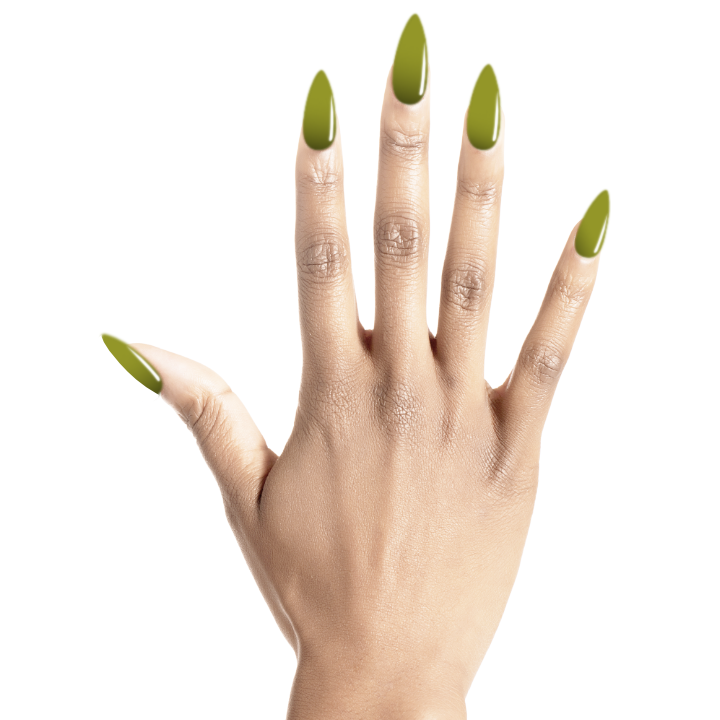 manicure of Yellow-green soak-off gel polish