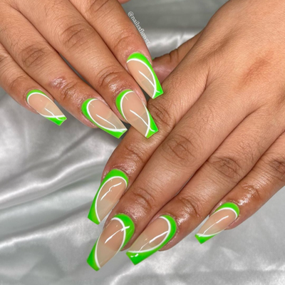 Manicure of Electric Green soak-off gel polish