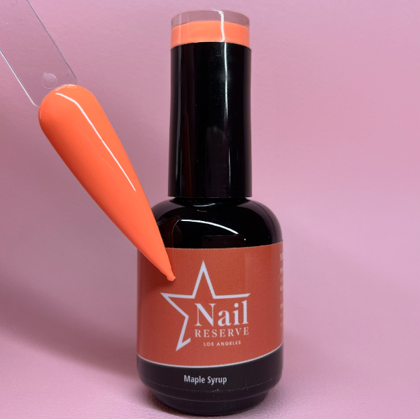 Bottle and nail swatch of Maple Syrup soak-off gel polish