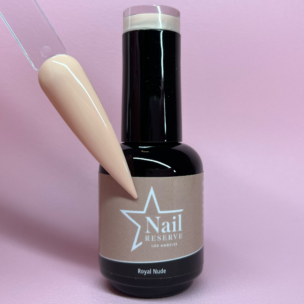 Bottle and nail swatch of Royal Nude soak-off gel polish